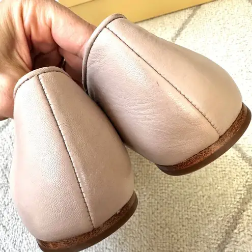 Kate Spade New York Bowdie Bow Accent Nude Leather Ballet Flats Sz 7B Pink