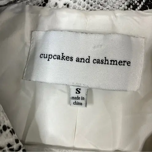 Cupcakes and Cashmere | Black & White Snakeskin Faux Leather Moto Jacket S