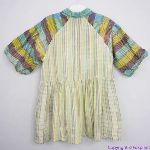 Free People NEW  Moon Bay Mixed‎ Plaid Top shirt, XS