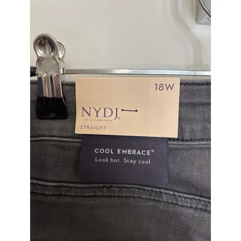 NYDJ Ellison Jeans Womens 18W Destiny Gray Straight Leg High Rise Lift Tuck NWT