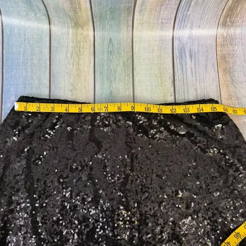 Tipsy Elves Womens Black Sequin Skirt Sparkly Large Mini Concert Dance Club