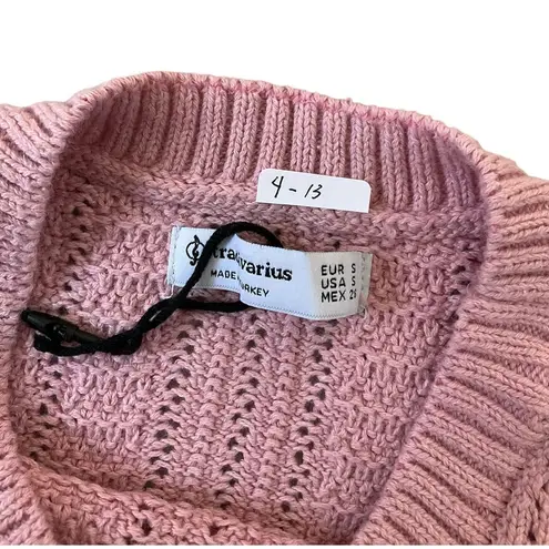 Stradivarius Pink Knit Crop Top Size S (4-13)