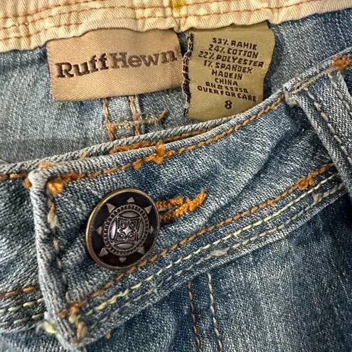 Ruff Hewn Jeans Embroidered Pocket Jeans Light Wash Womens Size 8 Spandex