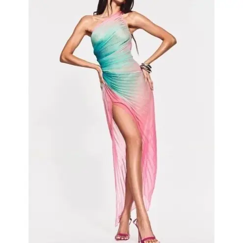 Rococo Sand Maxi Dress in Ombre Small New Womens One Shoulder Cocktail Pink
