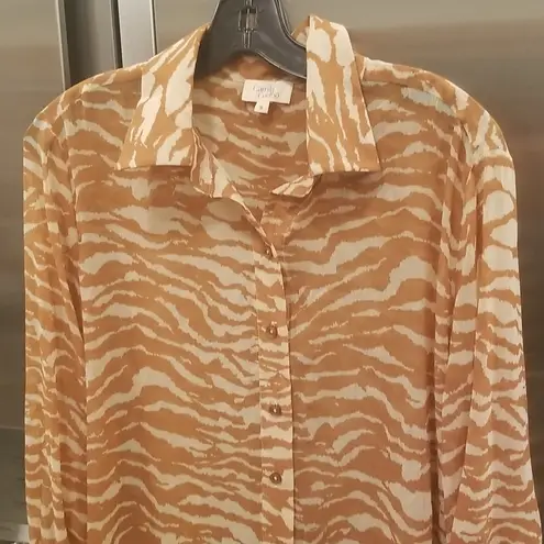 Camila Coelho ππ Myla Shirtdress Coverup ~ Brown Zebra Small