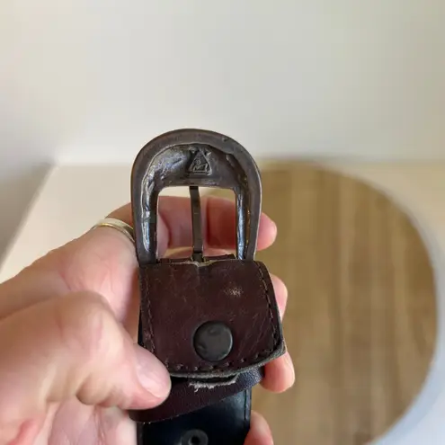 Vintage 90s Warm Brown Leather Arrow Wrap Genuine Leather Belt Size Medium