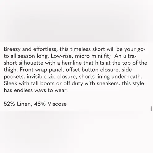 Free People  Johana Linen Skort in Brown Sugar