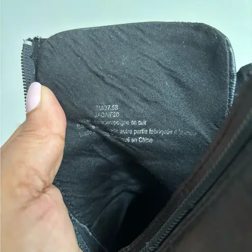 Karl Lagerfeld Black Jade Lace-Up Boots with Side Zipper Size 7M/ 37.5B