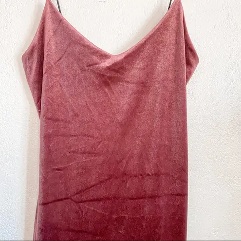 Mind Code Mauve Velour Spaghetti Strap Mini Dress Size Medium