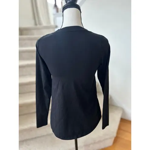 Latched Mama Black Long Sleeve Breast Feeding Shirt Size XS