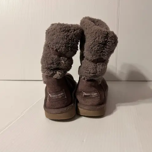 Koolaburra S/N 1114692 taupe leather winter boots women size 7 Brown