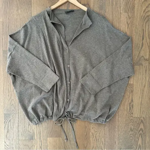 Oska Cashmere Blend Drawstring Waist Oversize Cardigan Sweater Light Brown Large