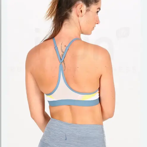 Nike  Dri-FIT INDY ARTIST FEMME Blue and White Sport Bra Size Medium