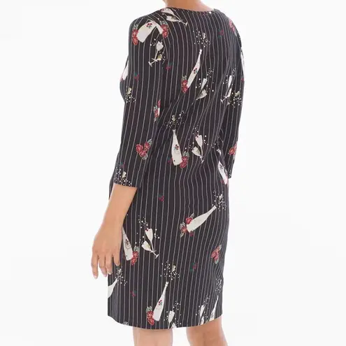 Soma Embraceable PJ Sleepshirt Posh Party Sz S Pass The Bubbly Metallic NWT Black