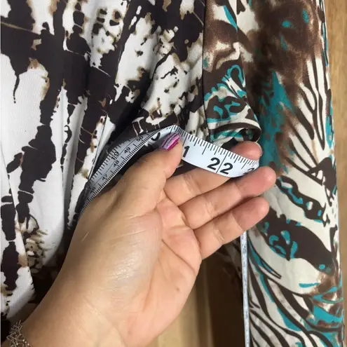 Vintage women’s Brown and White Patterned tunic blouse size M Size M