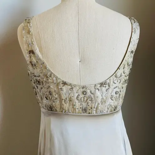 Niteline Formal Champagne Silk Beaded Long Dress with Jacket Size 6