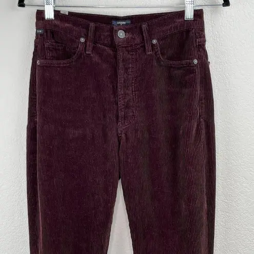 Citizens of Humanity  Olivia High Rise Slim Ankle Corduroy Pant in Raisin Size 25