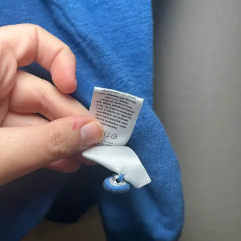 Lunya Blue Linen Henley T Shirt Top Womens XS sleep lounge pajama cozy summer