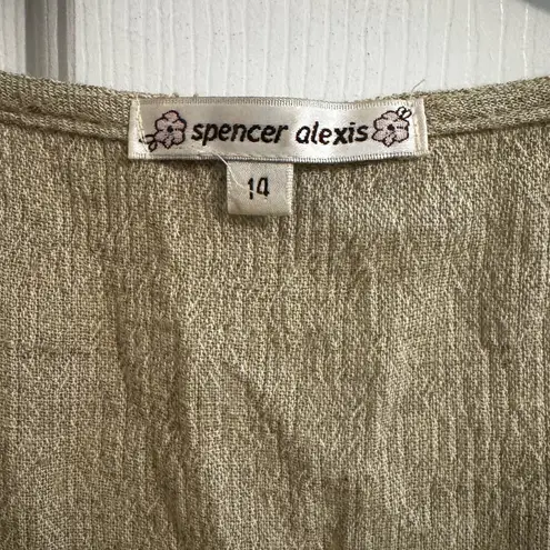 Vintage Spencer Alexis Tank Maxi Silk Blend Mermaid Flair Dress Flax Tan Size 16