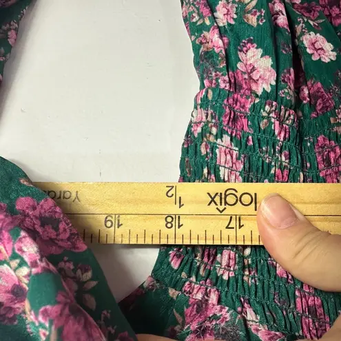 City Studio XL Green Floral Bow Mini Dress Cottagecore Romantic Boho Coquette Size undefined
