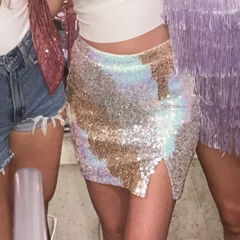 12th Tribe Genevieve  multi sequin mini skirt