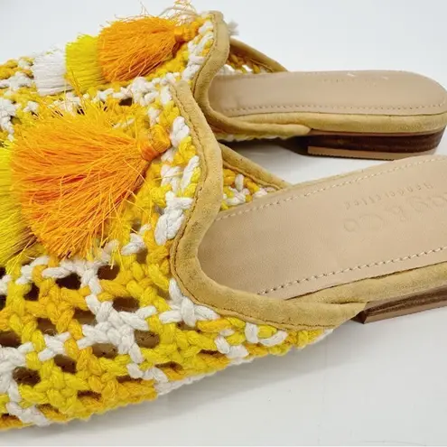 Rag N Co Mariana Woven Flat Mules With Tassels New US 8 Yellow