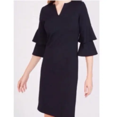 J. McLaughlin  Letty Dress Black Tiered Bell Sleeve Bainbridge Cloth sz S