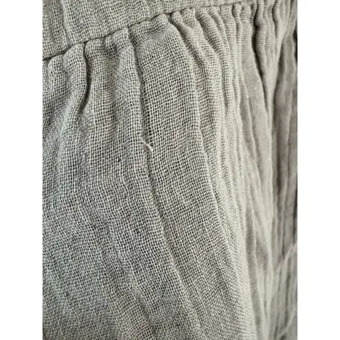 Anthropologie Daily Practice  Dress Light Gray Tiered Cotton Gauze Midi Sz Large