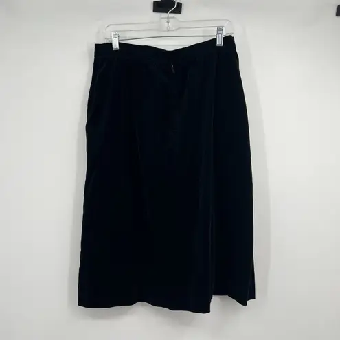 Buffums California Black Velvet Skirt VTG Pockets Rockabilly Gothic Luxury 30” Size M