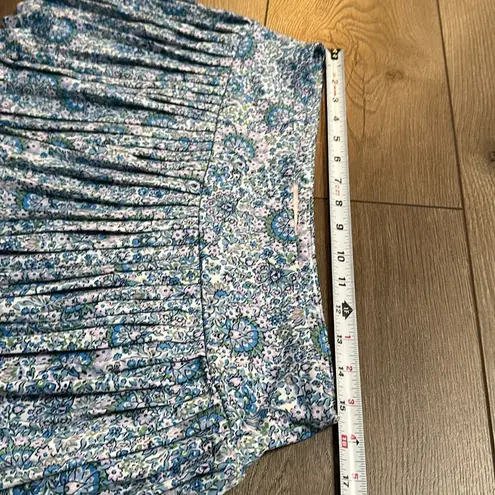Laura Ashley 13” Blue Floral Pleated Tennis Skirt Size XL