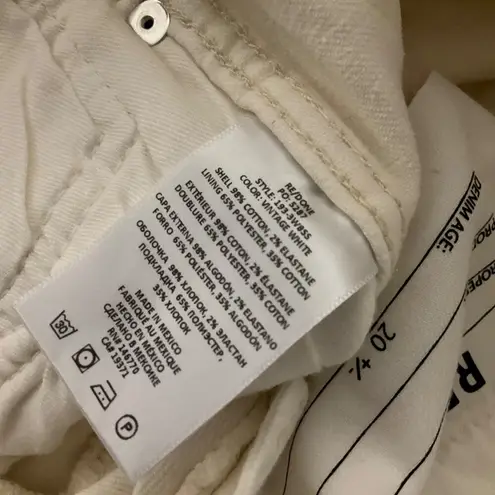 RE/DONE 80s Slim Straight White Denim Jeans Womens 25 Cotton retro vintage