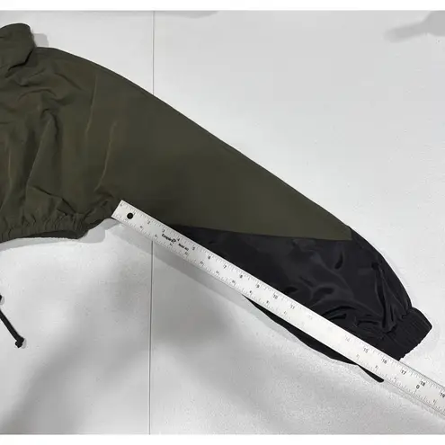 Collusion Womens Full Zip Short Cropped Jacket Sz 2 High Neck Long Sleeve Green