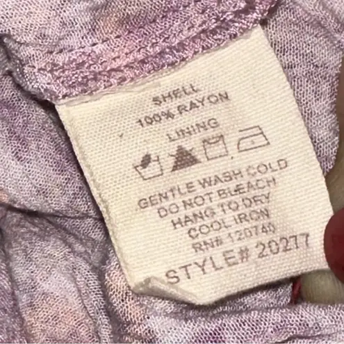 Mystree Women’s Size L Purple Pink Pastel Floral Boho Wrap Shirt Top