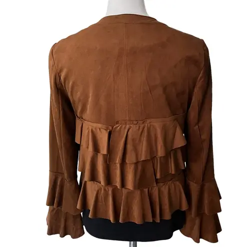 INC International Concepts Ruffled Faux-Suede Jacket