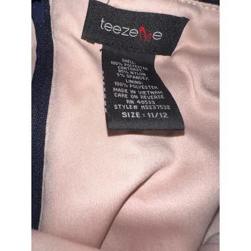 Teeze Me Blue Nude Romper Jumpsuit 11/12