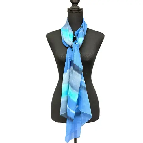 Bundle 2 Scarves, Pier Olivier Paris Blue & Green Polka Dot Mod Scarf Blue Green