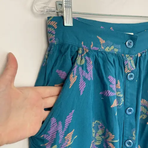 Many Belles Down| Teal Button Skirt sz S Blue