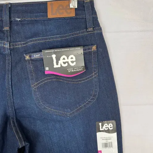 Lee  Regular Fit Straight Leg Mid Rise Jeans in Dark Wash Denim NEW Size 8