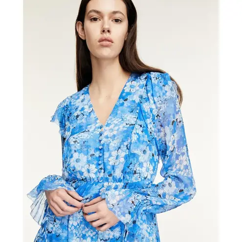 The Kooples ππ Long Dress ~ Blue Floral Print Size 3 = EU 40 Large