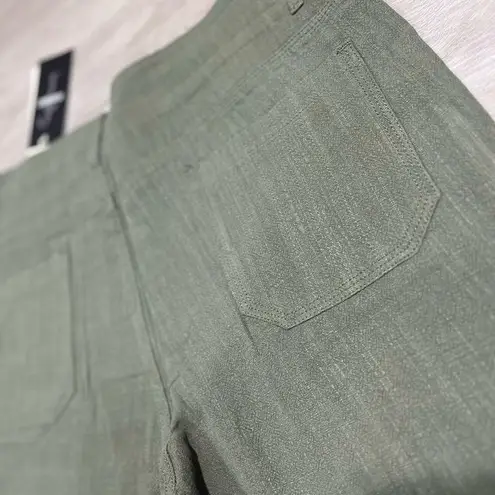 Flamingo New Flamingals Linen Blend Flare Low Waist Dress Pants Size Small Women’s Green