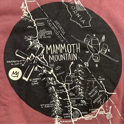 Mammoth WOMENS XL Pink mauve LANDMARK CLASSIC Crew Sweatshirt with map