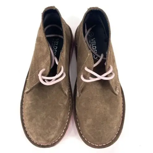 Veldskoen Women's Suede Leather Pink Sole Heritage Handcrafted Boot Tan Size 5