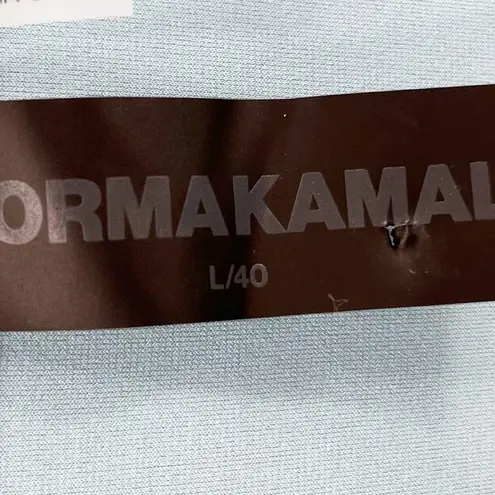 Norma Kamali OVERSIZE BF RUFFLE NK SHIRT Dress Powder Blue Large L