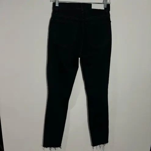 RE/DONE Originals 90s High Rise Ankle Crop in Jet Black With Rips Size 25