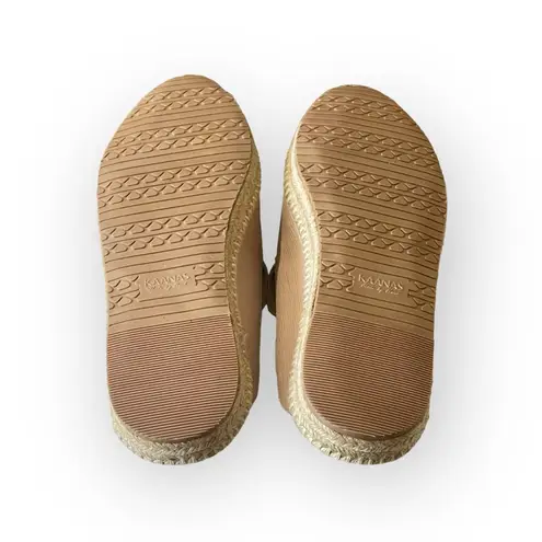 Kaanas new  𒀭 Textured Leather Jute Sole Espadrille Mule Slide Sandals 𒀭 Oat 8M