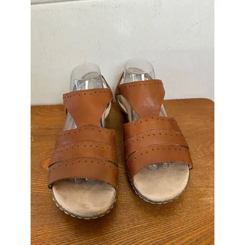 Naturalizer Soul Women's Strappy Snap Closure Sandals Brown Size 10 / 40 Sk 2901