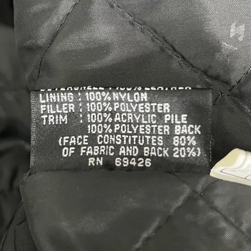 Wilsons Leather Jacket Women’s Medium Black Leather‎ Faux Fur Vintage Retro 90’s