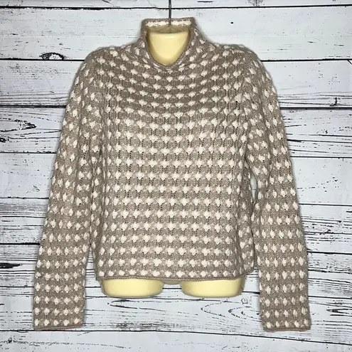 Sleeping on Snow Sz L Chunky Open Weave Popcorn Turtleneck Wool/Cashmere Sweater Size L - Image 1