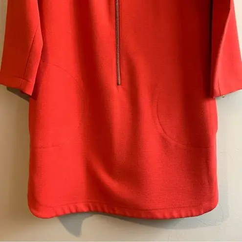 RACHEL Rachel Roy Coral Zip Front Long Sleeve Shift Dress Medium