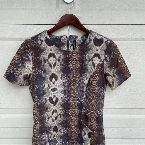 W118 By Walter Baker Women’s Dress Snake Print Back Zip Short Sleeve Small